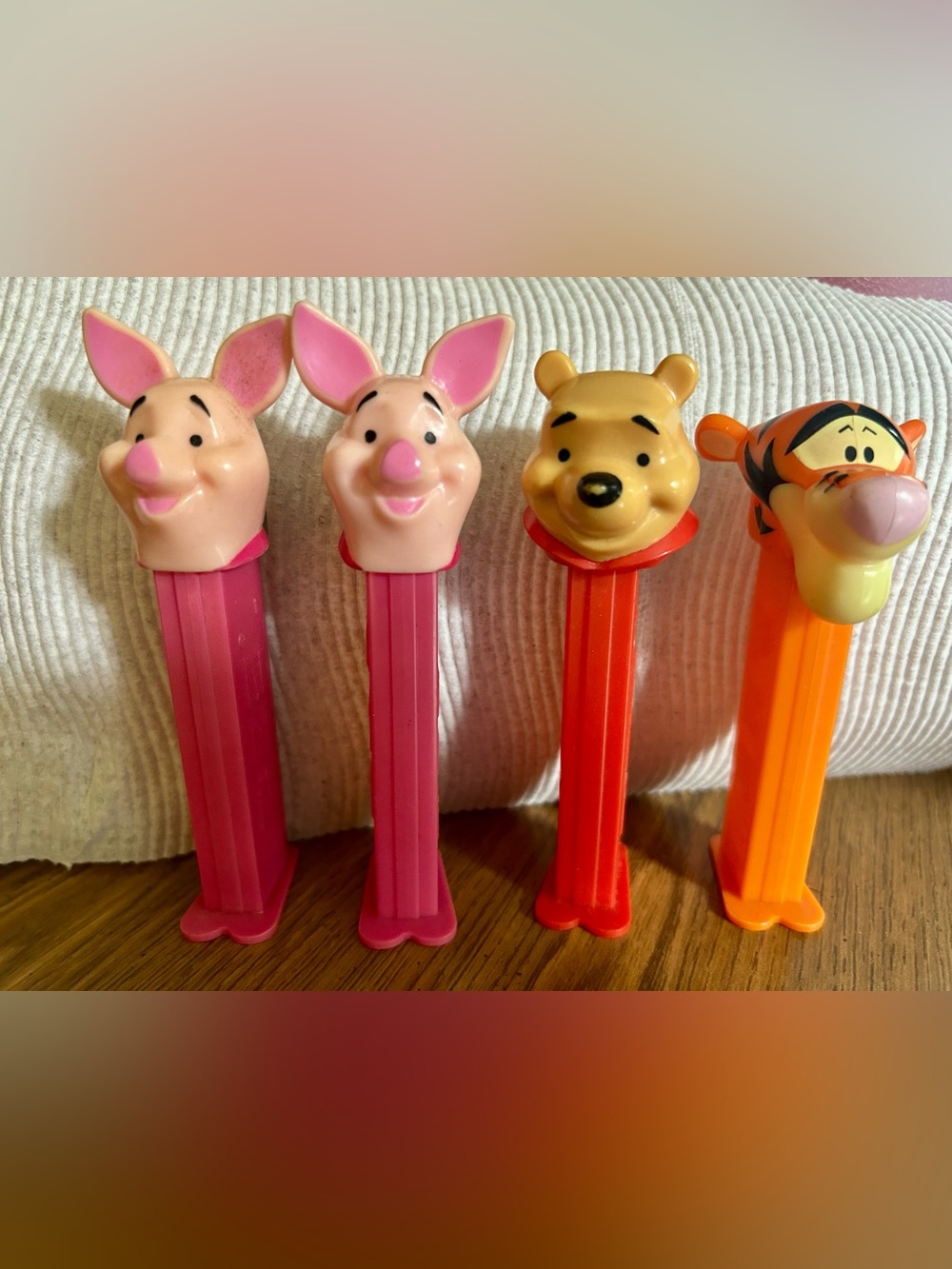 VINTAGE PEZ Winnie the Pooh & 2 Piglet Set - Pink & Orange